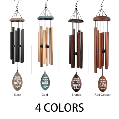 Image of ASTARIN Personalized Happy Retirement Gift, Custom Name Retirement Wind Chimes for Women Men, 35 inch Large Deep Tone Wind Chime Retire Gifts for Co-Workers Boss Friends Parents