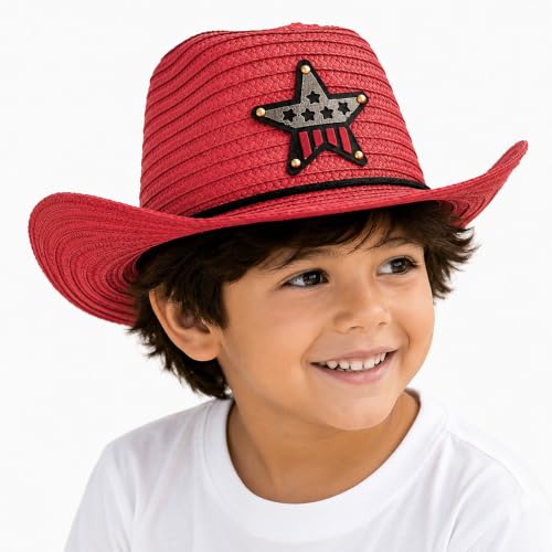 Image of VRITRAZ Kids Straw Hat for Baby Boys & Girls | Printed Summer Sun Hat, Woven Wide Brim Beach Cap, Lightweight Breathable Holiday Travel Picnic Outdoor Fancy Dress Fashion Hat for Children & Toddler