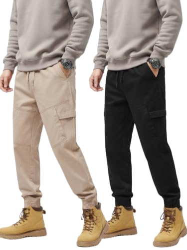 Image of Leriya Fashion Men's Cargo Pants | 4 Pocket Cotton Cargo Joggers for Men | Loose Fit Stylish Pant with Pockets | Casual Baggy Trousers & Streetwear Lower
