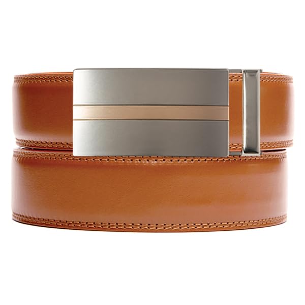 Men's Premium Full Grain Leather Rachet Belt with Automatic Slide Buckle- Cumbria