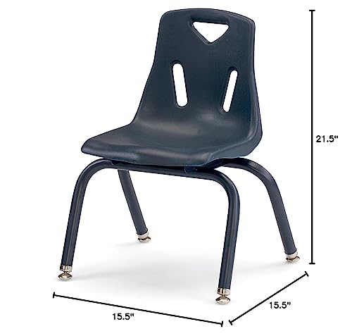 Image of Berries Jonti-Craft 8122JC1112 Stacking Chair with Powder-Coated Legs, 12 inch Height, Navy