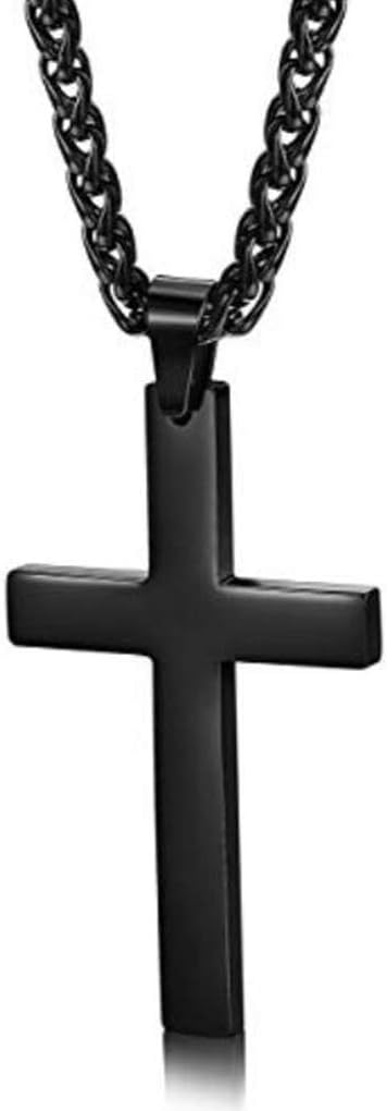 Cross Pendant Necklace 18K Gold Plated Stainless Steel Simple Big Cross Pendant Necklaces Large Dainty Christian Cross Necklace for Men Women