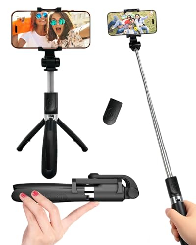 Portable Selfie Stick Tripod with Wireless Remote for Mobile Phone Portable & Lightweight 64cm Phone Holder Mini Travel Tripod for iPhone Android Samsung XIAOMI HONOR