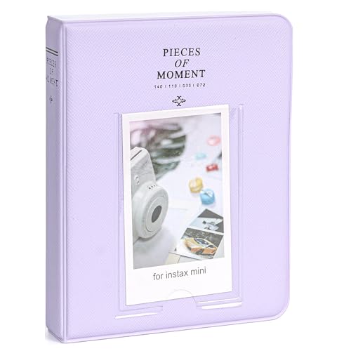 Image of ZENKO 64 Pockets Photo Album for Fujifilm Instant Mini 13 /12 /11 /9 /8 /SE /41 /99 /Evo /Liplay Instant Camera /Mini Link Printer, Polaroid Snap Touch Mint Zip Instant Camera Printer- Lilac Purple