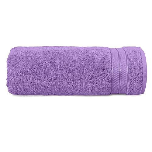 Image of Elegant Comfort Three Line Popcorn Towel Set for Bathroom 35 x 70 inches, Premium Hotel Quality 1-Pack Jumbo Towels, 100% Turkish Cotton, Soft and Durable, Quick Dry and Highly Absorbent, Lavender