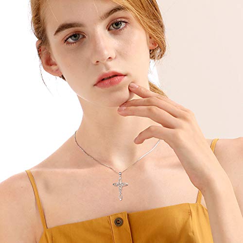 Womens Cross Necklace Gifts Sterling Silver Religious Irish Infinity Love Heart Irish Celtics Necklace Jewelry Christmas Mothers Day Birthday Gifts For Women Girls #TOP1