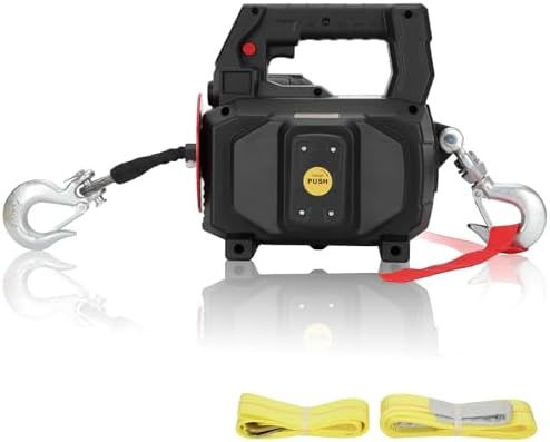 1000LB Battery Power Winch 40FT Synthetic Rope, Compatible with Makita Battery(Greater Than 18V 4.0ah),Portable Battery Winch with Remote,for Lifting (Blue,Battery not Included)
