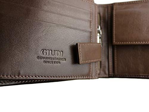 GIUDI Men`s Wallet Leather Dark Brown2