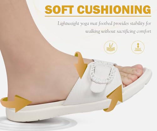 Image of COFACE Womens Dressy Orthotic Slides Lightweight Yoga Mat Thick Cushion Recovery Walking Sandals Adjustable Slip On Slippers with Comfortable Plantar Fasciitis Arch Support