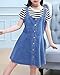 Girls Denim Dungaree Dress Kids Fashion Denim Skirt Stretch Jeans Dungarees Dress Pinafore Blue 9-10 Years