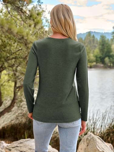 Image of AUTOMET Women's Long Sleeve Crewneck Shirts Casual Basic Tops