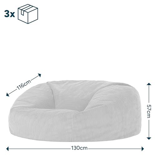 Icon Soul Cord XXL Sitzsack Sofa mit Füllung, Beige