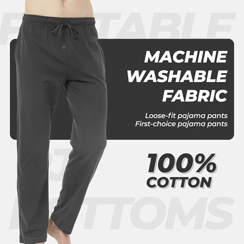 Image of U2SKIIN Mens 100% Cotton Pajama Pants, Lightweight Soft Lounge Pant with Pockets Sleep Pj Bottoms for Men
