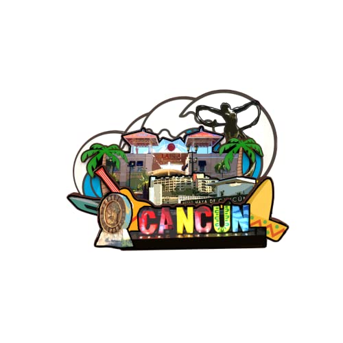 Imán de Madera Decorativo Cancún México 3D miniatura 1
