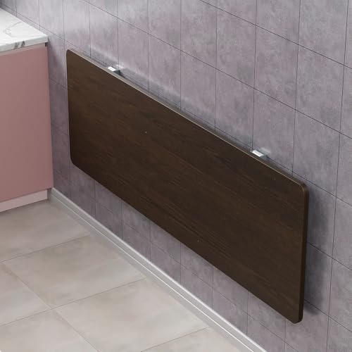 Lukzer Engineered Wood Wall Mounted Folding Table for Kitchen, Computer, Workstations Multi Function Computer Desk Workbench (MT-001 / Wenge /120 ×... - Image 3