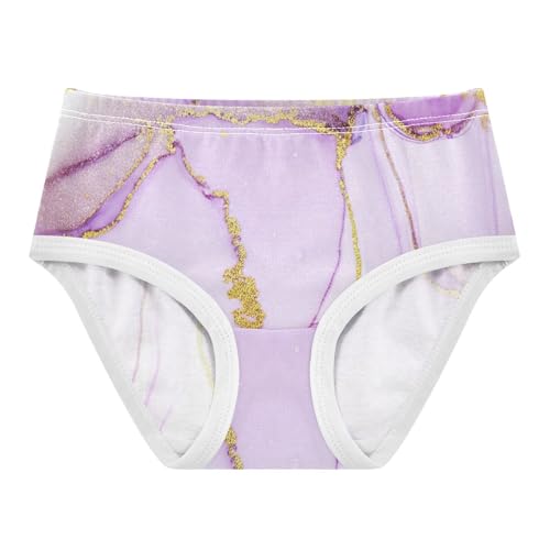 Cotton Girls Underwear Toddler Soft Lavender White Marble Texture Panties for Girl Fancy Kids Undies Briefs 2t