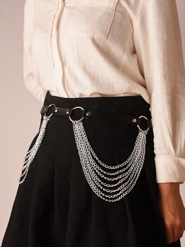 Sacina Goth Punk Black PU leather Belt, Grunge Emo Black Studded Belt for Women, Goth Accessories4