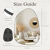 PERFNIQUE Irregular Wall Mirror Asymmetrical Mirror, 69 x 48 cm Black Mirrors for Bathroom Bedroom Living Room Entryway, Decorative Modern Wall Decor (Black,69 x 48 cm) - Image 4