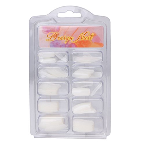 100Pcs Natural/Clear French Acrylic False Nail Art Fingernail Full/Half Tips Box Sticker