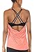 icyzone Camiseta de Fitness Deportiva de Tirantes para Mujer Cruzado-Cruzado 2 en 1 Chaleco Deportivo (S, Peach)