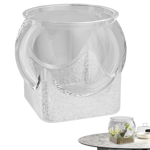 Pecera Redonda, Peceras para Acuarios - Cuencos Transparentes para Peces de Acuario - Acuarios pequeños para el Lugar de Trabajo en casa, pecera de Escritorio, Centro de Mesa con florero