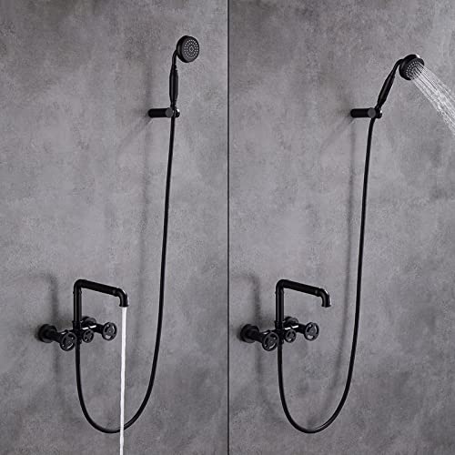 Robinet de baignoire avec douchette et double commande pour jet fluide