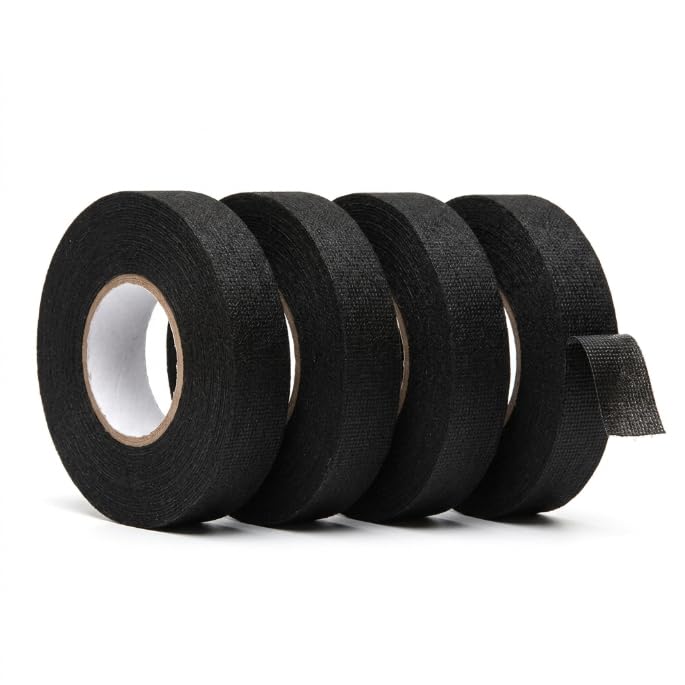 4 PCS Automotive Wiring Harness Tape 19mmx15m Cloth Loom Tape Heat Resistant Noise Damping Electrical Insulation Tape Abrasion Resistant Cable Protection Wire Bundling Repair For Automotive Electrical