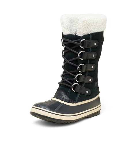 Sorel Womens Joan of Arctic Waterproof Boots, Black, Bleached Ceramic, 7.5 M