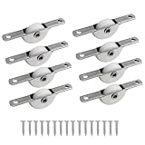 Rierdge 8Pcs 18mm Sliding Door Pulley Furniture Roller Wheels for Screen Door Closet Wardrobes Cabinets