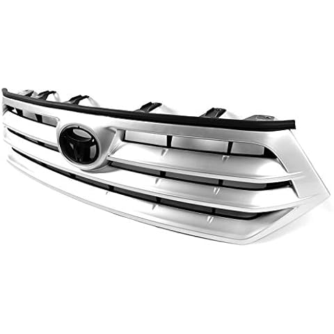 ZMAUTOPARTS Front Bumper Upper Hood Grille Grill Silver Compatible with 2011-2013 Toyota Highlander Cover