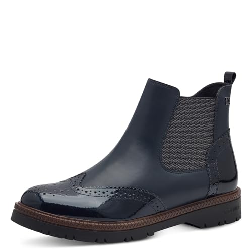 s.Oliver Damen Stiefeletten ohne Absatz Elegant Vegan, Blau (Navy), 41 EU