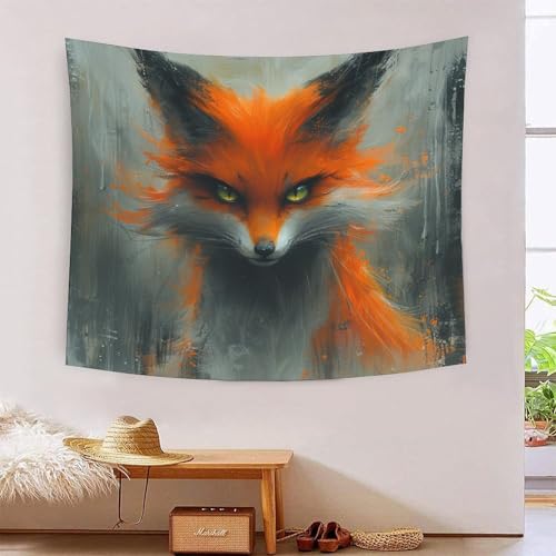 Tapiz de pared de zorro con efecto 3D que amplía y divide tus habitaciones