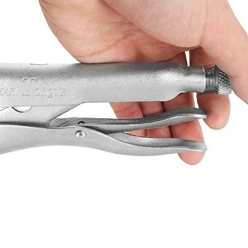 Ziqi 3 Pcs Vise-Grip Curved Jaw Locking Pliers (10Inch) With Wire Cutter Curved Jaw For Tightening,Clamping,Twisting,And Turning,Chrome-Vanadium Steel Curved Jaw Locking Vise Plier Grips Wrench #TOP4