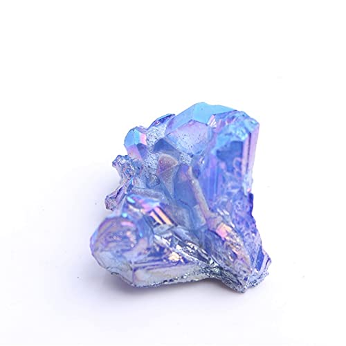 IDUTQUMW for 1pc New Blue Electroplated Crystal Quartz Specimen Electroplating Crystal Clusters Decoration Gift (Color : 10-20g Blue)