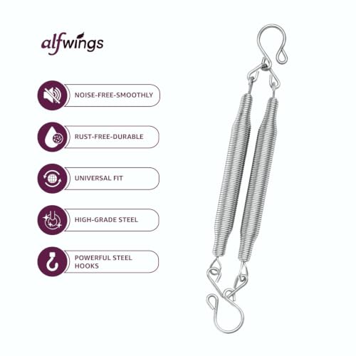 Image of Combo Set Baby Cradle Spring and Hanger | Up to 15 Kg | for Swing Jhula Straight Hanging Spring for, Thottil Hook Jhoola Palna (Silver, Center Hole)