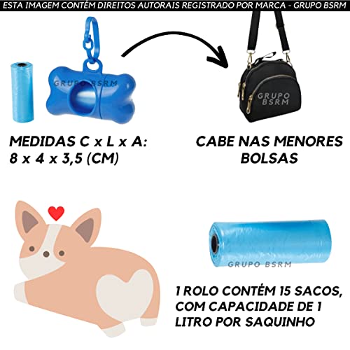 Suporte Cata Caca Porta Saquinho Cachorro Coletor De Fezes (Azul)