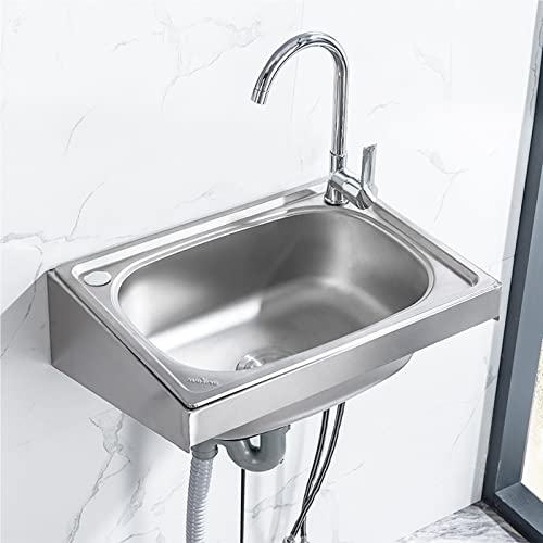 Wall Mounted Sink, Laundry Sink And Utility Tub, Utility Sink, Basin With Tap And Drain, Multipurpose Laundry Portable Vanity, Space Saver, Garage Garden Kitchen Laundry, Outdoor ( Size : 37*31Cm/15*1 #TOP2
