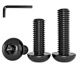 YOOZIYA 20 pezzi Viti a Testa Bombata M6x20mm Viti a Brugola Nero Acciaio Inossidabile A2 V2A 304 Filettatura Completa con Chiave a Brugola