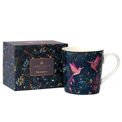 Sara Miller London Taza India Colibrí 12oz China Fina miniatura 1