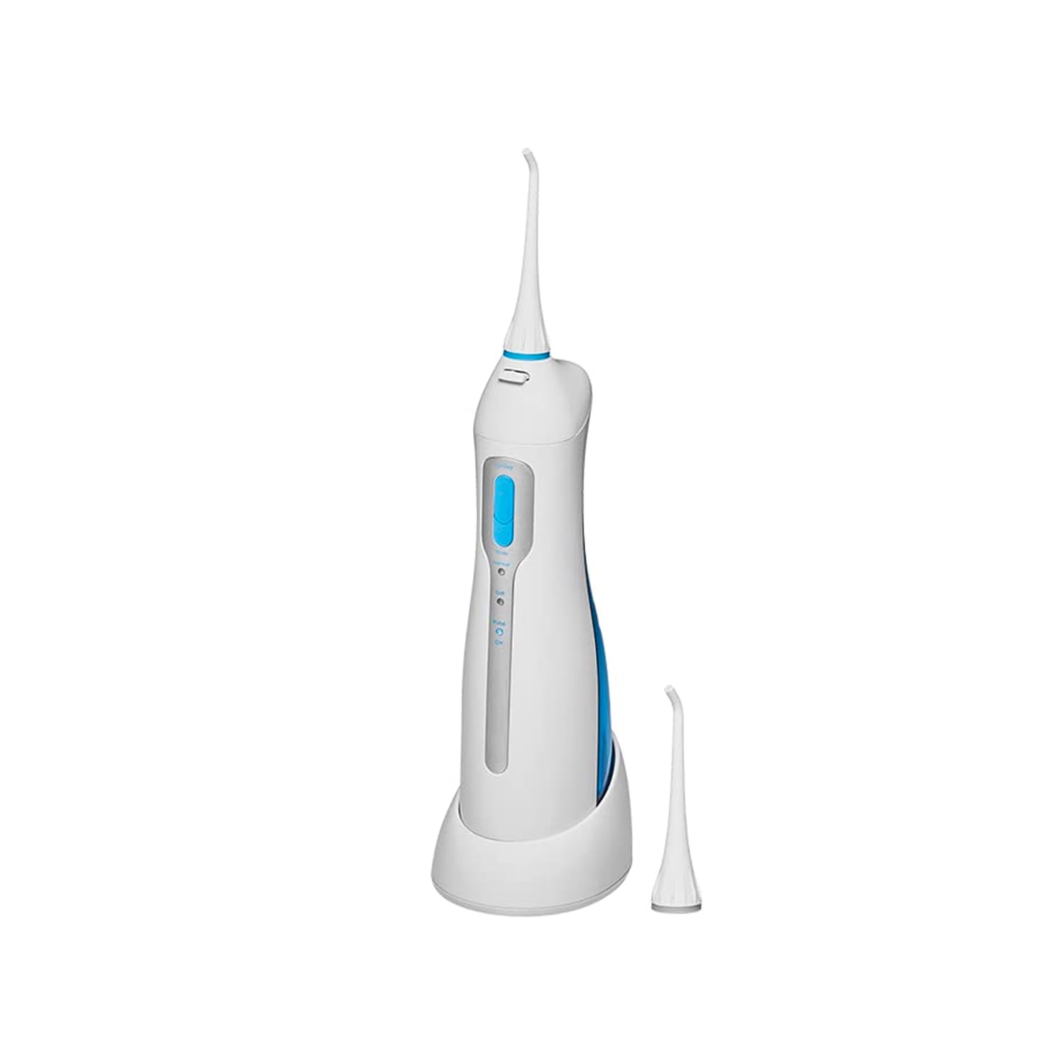 Idropulsore a Batterie per la Pulizia di Denti e Gengive - Idropulsore senza Fili con Serbatoio dell'Acqua nel Manico e 3 Potenze di Pressione, 100-240V