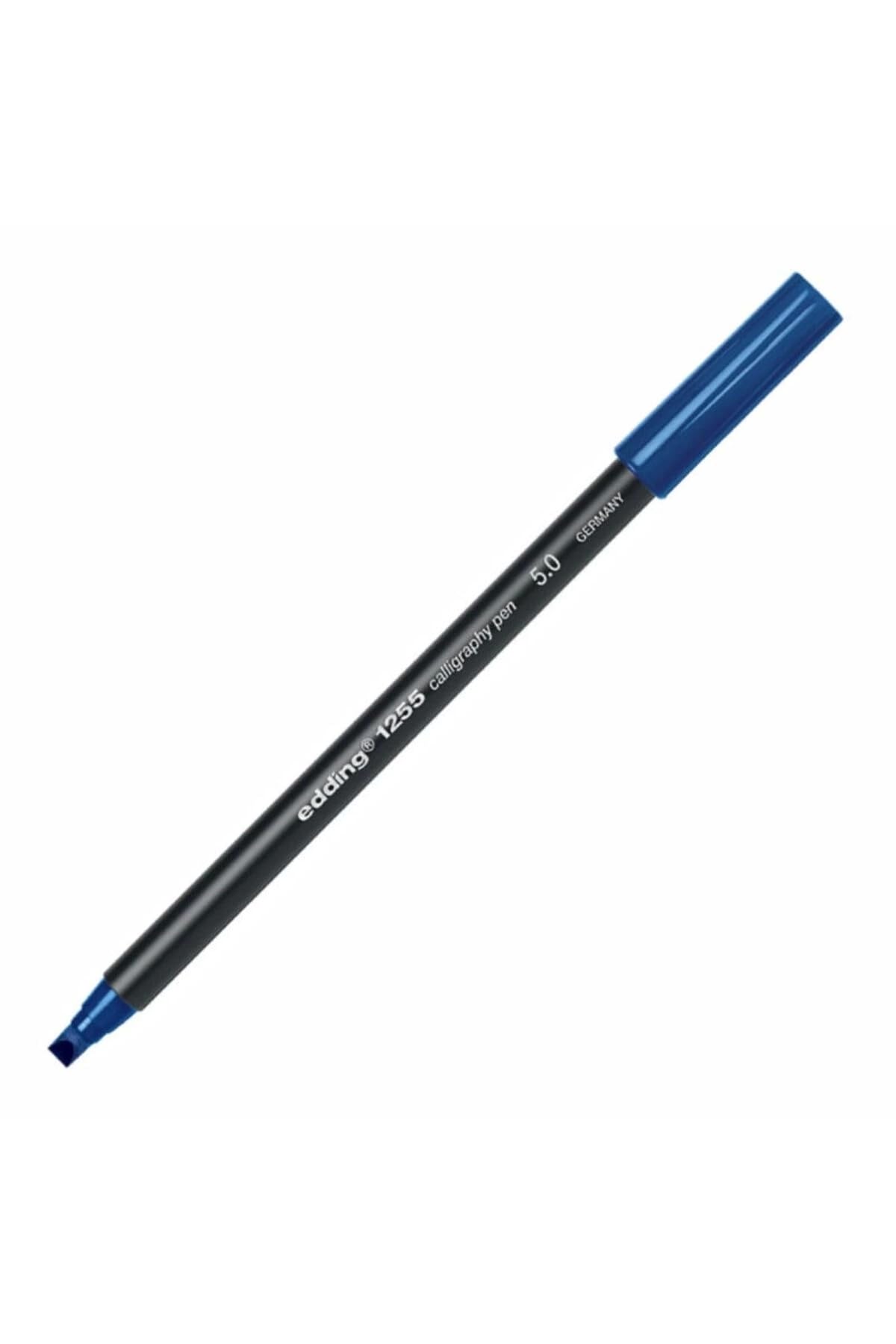 edding 1255 calligraphy pen - steelblue - 1 pen - calligraphy nib 5 mm - fibre pen for paper, wood, terracotta, canvas - single pen