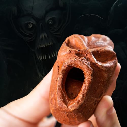 Aztec Death Whistle, Up To125+ Decibels Loud Real Screaming Aztec Death Whistle Loudest, Real Screaming Aztec Death Whistle Authentic Human Sounding Screams Aztec War Whistle (Style02)