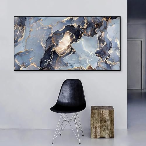 Toile marbre cadre noir pour salon chic et chambre moderne 40x80cm