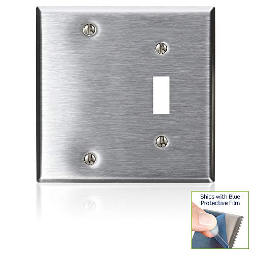 Plaque murale 2-Gang 1-Toggle 1-Blank en acier inoxydable