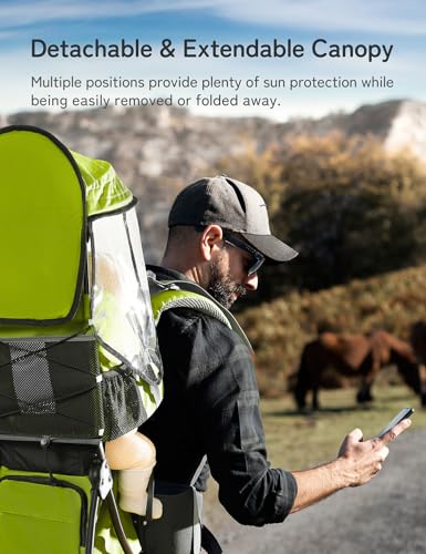 image for besrey Baby Backpack Carrier, Toddler Hiking Backpack with Safety 3-He