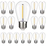 16個入 LED電球 E26口金 フィラメント電球 10W形相当 防雨型 電球色2200K PC素材 破損しにくい 広配光タイプ 装飾用 S14 1W未満 交換用 屋内屋外電球