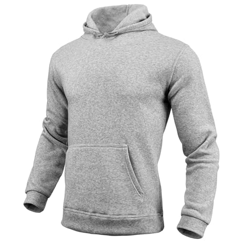 Mens Hoodies Solid Color Sweatshirts Fall Winter Pullover Hooded Neck Tops Relaxed Thermal Sweatshirts With Pocket
