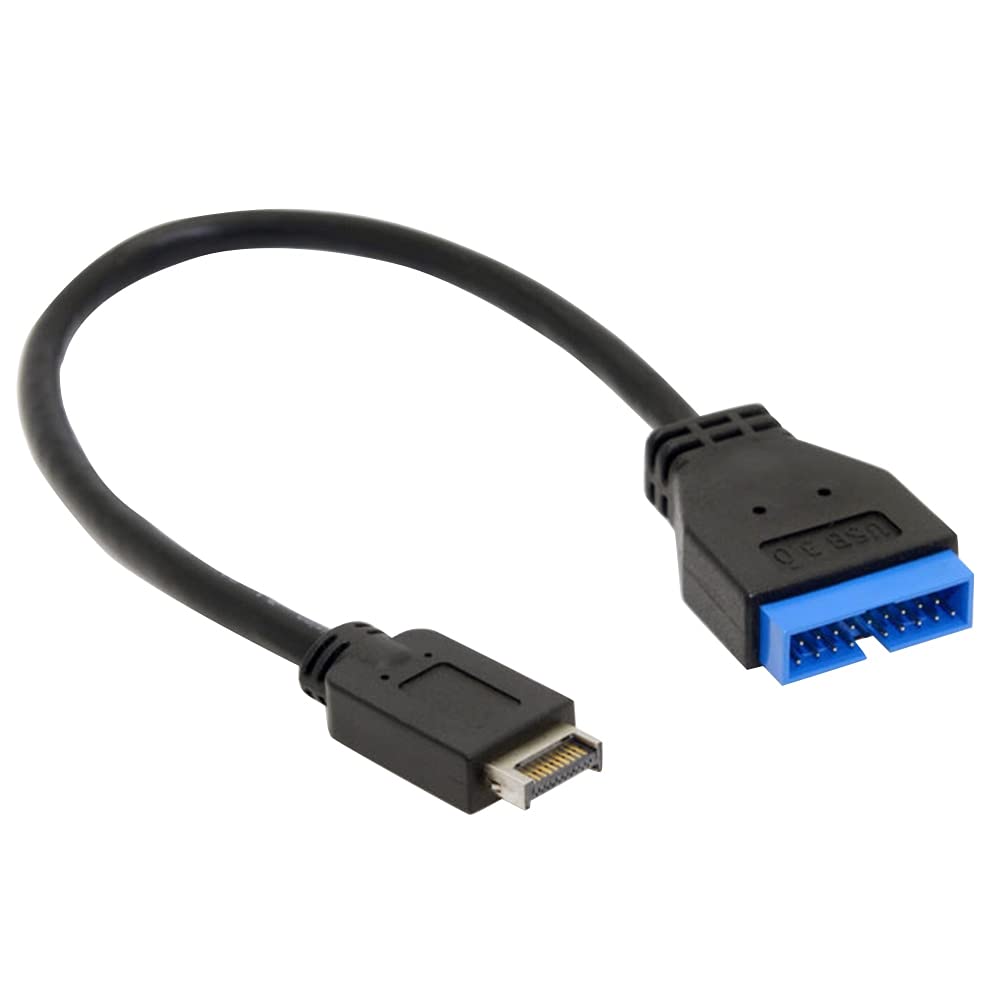 Connectors 20cm Connector Transfer Type-E to 20 Pin Front Panel Accessories USB 3.1 Adapter Cable Black Extension Long Motherboard - (Cable Length:)