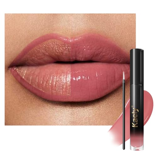 Image of evpct Warm Rose Shiny Longwear No-Budge Liquid Lip Color Lipstick Makeup, Highly Pigmented Color Instant Shine, Waterproof Long Lasting Lipstick for Women, Lip Stain Gloss with Lip Liner Brush, 01#