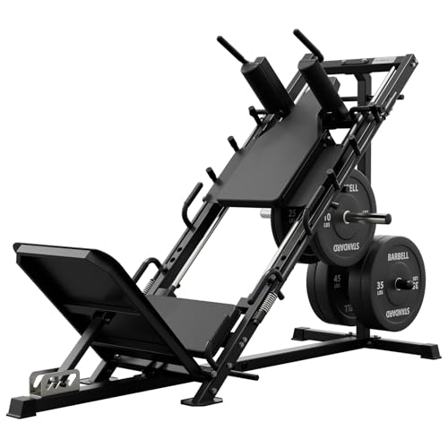 Image of Mikolo Leg Press Hack Squat Machine Combo, Leg Press Machines for Home Gym with Linear Bearing, Hack Squat Machine with Rear and Front Band Pegs, Leg Machine for Full Range Leg Training
